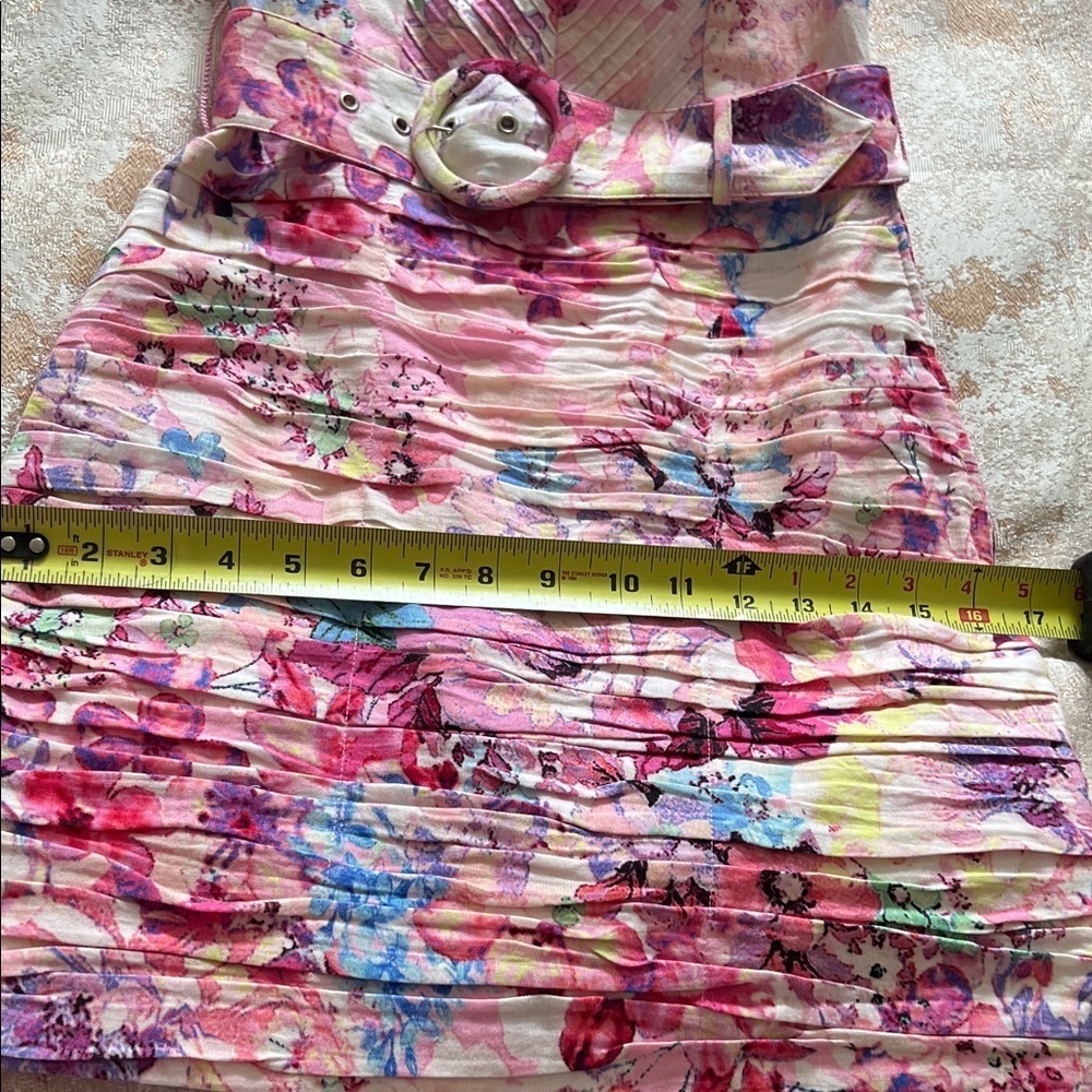 HEMANT & NANDITA Floral Ruched Halter Dress with Belt size XS - Picture 11 of 16